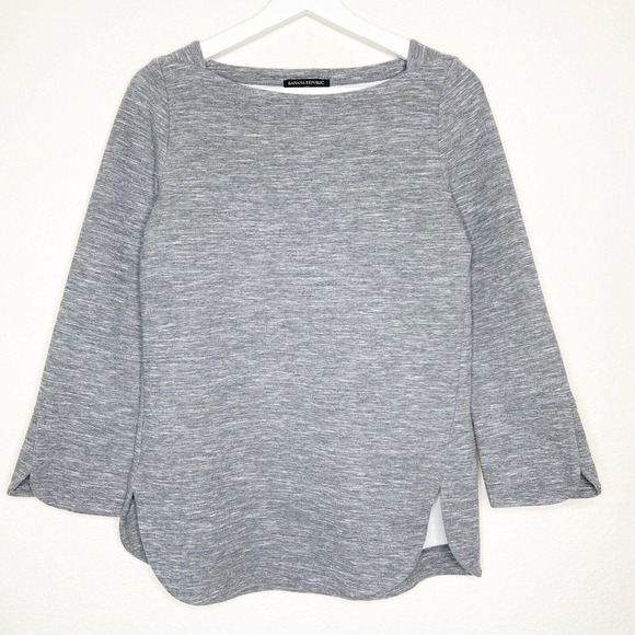 Banana Republic Knit Slit Tulip Sleeve Top Sz XS - Picture 1 of 12